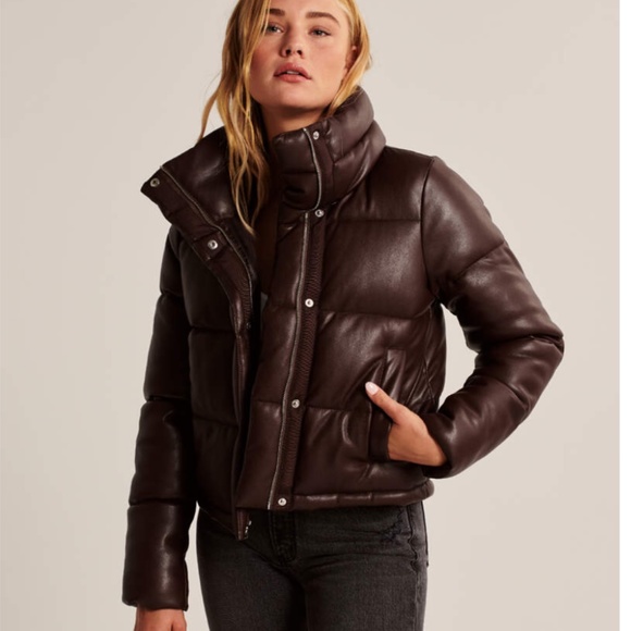 Abercrombie & Fitch Jackets & Blazers - NWT Abercrombie & Fitch Faux Leather Puffer Jacket